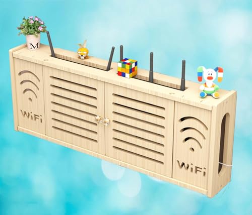 FGDIUCVN Aufbewahrungsbox für WLAN-Router, weiß, Aufbewahrungsbox für WLAN-Router, Aufbewahrungsbox aus Holz für die Wand, Sortierbox für WLAN-Router, C-71 x 28 cm von FGDIUCVN