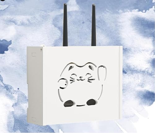 FGDIUCVN Router-Box-Regal, kein Bohren erforderlich, WLAN-Regalbox, an der Wand montierte Aufbewahrungsbox für WLAN-Router, Sortierbox für WLAN-Router, A-22 x 20 x 8,5 cm von FGDIUCVN