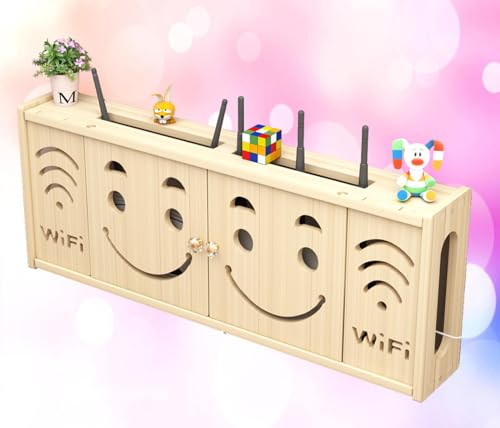 FGDIUCVN Router-Box-Regal, ohne Bohren, Aufbewahrungsbox für WLAN-Router, schwebende Regale, Wandregal für Kabelbox, kabelloser Router, Sortierbox, A-71 x 28 cm von FGDIUCVN