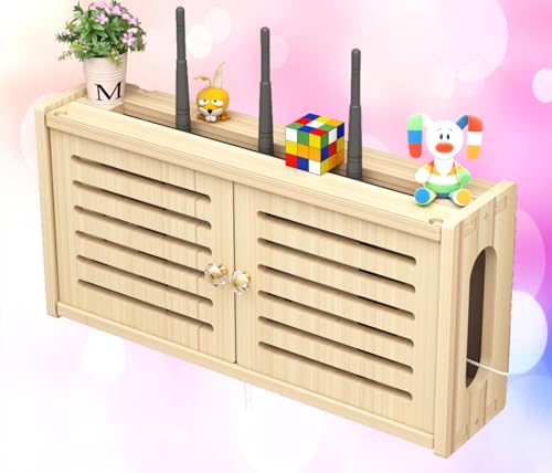 FGDIUCVN Router-Box-Ständer, Aufbewahrungsboxen für WLAN-Router, Holzregal für WLAN-Router, Sortierbox für kabellosen Router, C-48 x 24 cm von FGDIUCVN