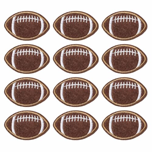 12 PCs/Set Football Iron Auf Patches Sew On Fußball Bestickte Patches Für Kleiderhut Jeans Röcke Rucksäcke von FGDTREE