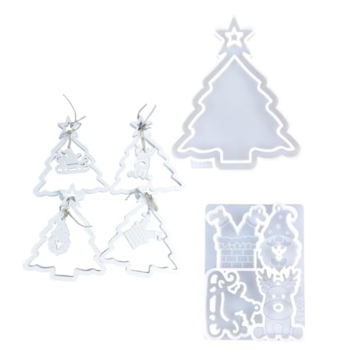 2 Pack Handgefertigte Weihnachtsdeko Silikonformen Multifunktionales Basteln Formen Verschiedene Formen für Epoxidharz von FGDTREE