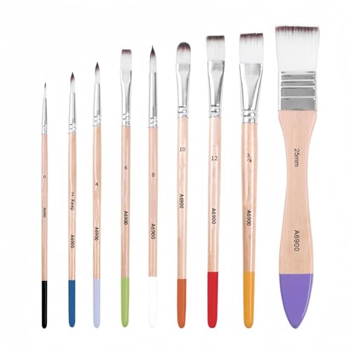 9Pcs Professionelle Pinsel Aquarell Pinsel Nylon Borsten Pinsel Für Acryl Aquarell Ölgemälde von FGDTREE