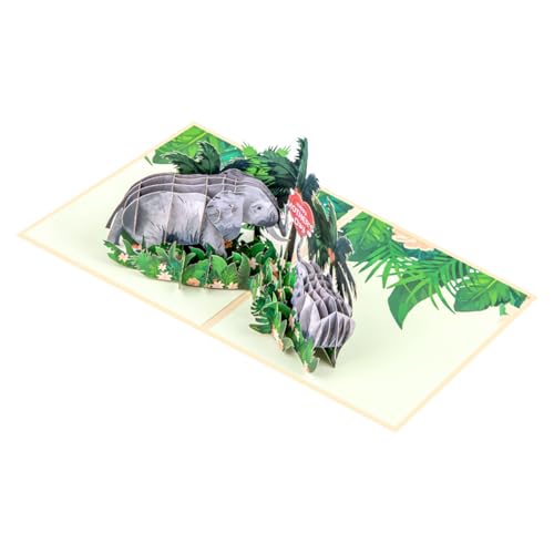 FGDTREE 3D Elefant Popup Karte Popup Geschenkkarten Handgefertigte Grüßekarten Mutter Day Karten Popup Grüße Karte Geburtstagskarte von FGDTREE