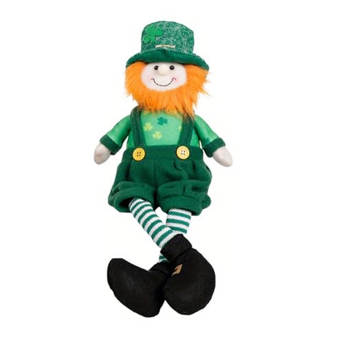 FGDTREE Patricks Day Plüschkobold mit langem Bein, grüne Tomtes, skandinavische Zwerge, Patricks-Day-Dekoration, Kinderspielzeug von FGDTREE