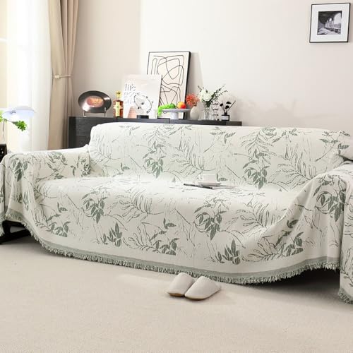 FGHUF Nordischer Moderner Sofa Überzug Sofabezug 1/2/3/4 Sitzer, Sofa Überwurfdecke, Sofaüberwurf Couch Überzug Mit Fransen,Plüschstoff, Anti-Katzenkratzer, Universal, Antifouling von FGHUF