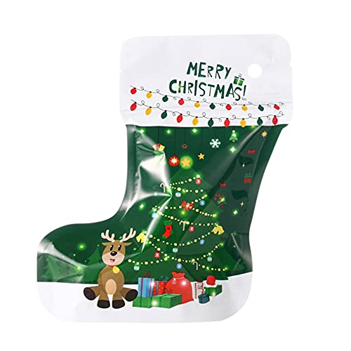 FGUUTYM Weihnachtstasche Weihnachtsschneemann-Tasche Weihnachtsmann-Apfel-geschmücktes Weihnachtsmann-Geschenk-Geschenk Geschenkpapier-Etiketten (Green, One Size) von FGUUTYM