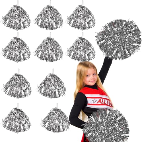 12 Stück Pompons für Mädchen, Cheerleading Pompons, Cheerleading Pompons, Mädchen, kann zum Tanz, Cheerleading Pompons verwendet werden, mehrfarbig, für Kinder und Erwachsene, Tanz von FGen