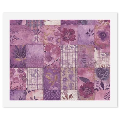 FHECVBN Malen nach Zahlen Kit für Erwachsene Anfänger Lila Blumen Collage Erwachsene Malen nach Zahlen Kits DIY Digital Painting Kit Acryl Ölgemälde Kits Home Wall Decor von FHECVBN