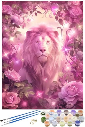 Malen Nach Zahlen Tiger Malen Nach Zahlen Erwachsene Blume Malen Nach Zahlen Kinder Anfänger Bastelset mit Rahmen 90x120cm, 5D DIY Ölgemälde Kit für Zimmer Deko Wohnzimmer, Geschenke für Frauen -5159 von FHFFTZSC