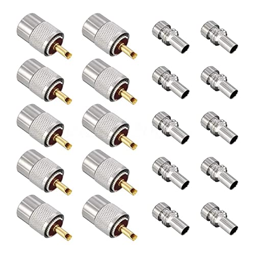 FHIASTGL 10 Packung UHF/PL-259 Lötverbinderstecker for Reduzierer for RG8X, RG8, RG59, LMR-400, RG-213 Koaxialkoaxenkabel Brennerdüsen von FHIASTGL