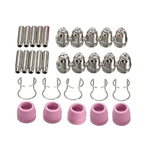 FHIASTGL 30pcs Plasmaschneider Schweißgeräte Düsen Kit for Fit For AG-60 SG-55 WSD-60 Plasmabrenner Zubehör Brennerdüsen von FHIASTGL