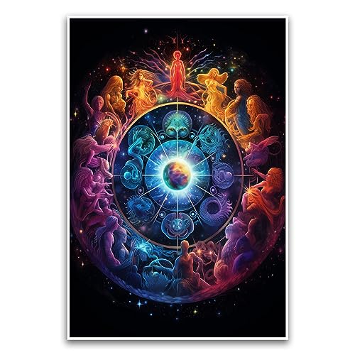 Galaxie-Sternzeichen-Poster – Astrologisches Horoskop, spirituelles ästhetisches Poster, 30,5 x 45,7 cm, ungerahmtes Poster, Premium-Poster auf 45,4 kg Glanzpapier, gedruckt in den USA FHJP1128 von FHJ