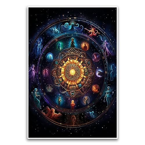 Galaxie-Sternzeichen-Poster – Astrologisches Horoskop, spirituelles ästhetisches Poster, 30,5 x 45,7 cm, ungerahmtes Poster, Premium-Poster auf 45,4 kg Glanzpapier, gedruckt in den USA FHJP1129 von FHJ