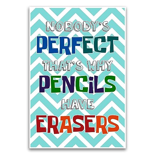 Poster "Nobody's Perfect Positive Affirming", Lernposter für Kinder, Klassenzimmer, Schule, 30,5 x 45,7 cm, ungerahmt, Premium-Poster auf 45,4 kg Glanzpapier, gedruckt in den USA FHJP1211 von FHJ