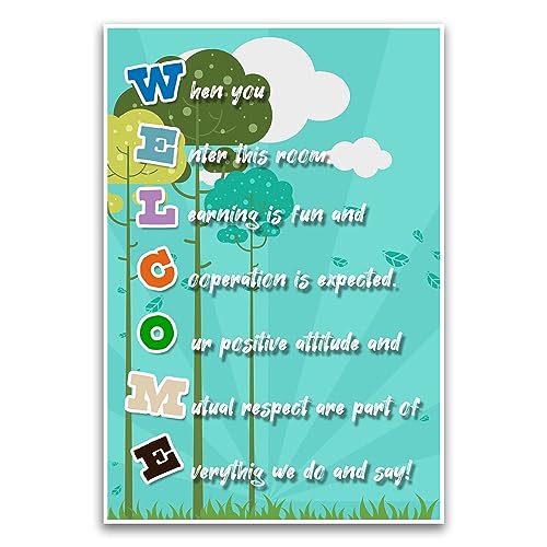 Poster "Welcome Classroom Rule" – Pädagogisches Schulposter für Grundschulklassenzimmer – 30,5 x 45,7 cm ungerahmtes Poster – Premium-Poster auf 45,4 kg Glanzpapier – gedruckt in den USA FHJP1088 von FHJ