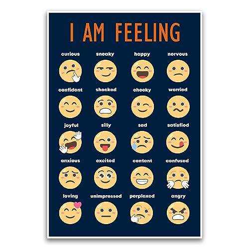 Poster mit Aufschrift "I Am Feeling Emotion Examples" – Pädagogisches Schulposter für Grundschulklassenzimmer – 30,5 x 45,7 cm ungerahmtes Poster – Premium-Poster auf 45,4 kg Glanzpapier – gedruckt in von FHJ