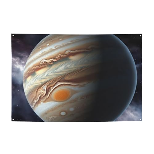 Große Banner, blanko, Jupiter-Landschaft, personalisiertes Banner, 300D-Polyester, blanko, Partyschilder mit vier runden Metalllöchern, Banner für Lndoor, Outdoor-Party-Dekoration von FHPCE