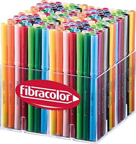 FIBRACOLOR Colorito Multispachtel 144 Filzstifte, superabwaschbar von FIBRACOLOR