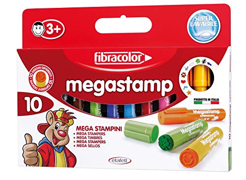 FIBRACOLOR Megastamp 10 Stück Marker-Formen Größe Maxi verschiedene Designs Superwashable von FIBRACOLOR