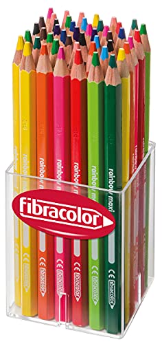 FIBRACOLOR Rainbow Maxi Dose 48 Buntstifte Sechskant grob von FIBRACOLOR