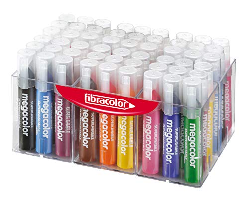 FIBRACOLOR Megacolor Multisateller 50 Filzstifte konische Spitze Maxi-Größe Superwaschbar von FIBRACOLOR