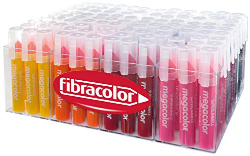 FIBRACOLOR Megacolor Multispachtel 100 Filzstifte konisch Maxi superabwaschbar von FIBRACOLOR