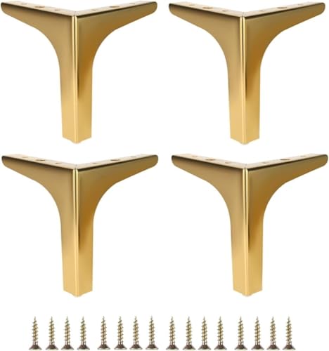 FICNNVJH Möbelbeine, Sofabeine, Metallpolierte Tisch- und Schrankbeine, DIY-Ersatzteile, Galvanisierte Tischbeine, 4er-Set(Gold) von FICNNVJH