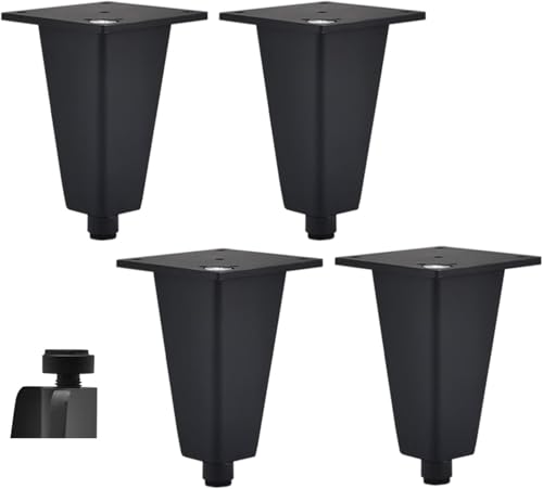 FICNNVJH Möbelbeine for Schrank, Esstisch, Ersatzsofa, Chaiselongue, Ottomane, Couchtisch, verstellbare Tischbeine(Black,200MM(7.87in)) von FICNNVJH