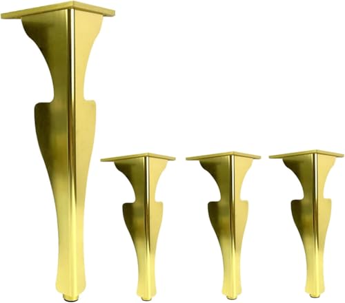 FICNNVJH Robuste Möbelbeine aus Metall, gepolsterte Tischbeine aus Aluminium for Beistelltische, Fernsehschränke und Schränke mit Schrauben(Gold,12cm (4.72in)) von FICNNVJH