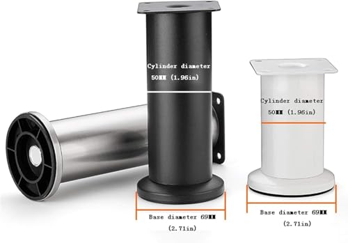 FICNNVJH Verstellbare Tischbeine aus Metall, Ersatzbeine for Couchtisch, Schreibtisch usw., 4er-Set, Möbelbeine for Schrank, Sofa, Tisch(Bianco,12cm (4. 72in)) von FICNNVJH