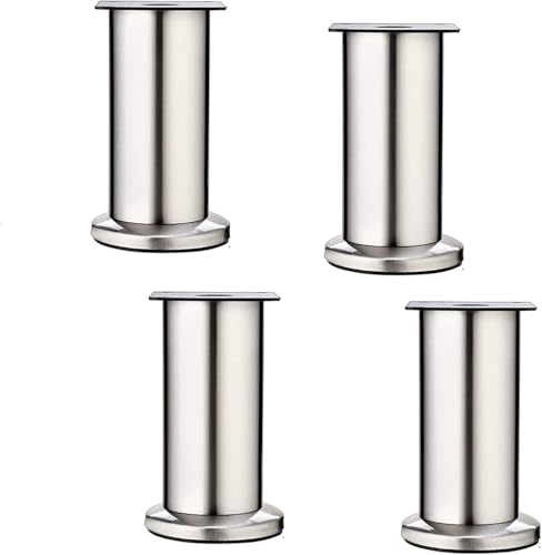 FICNNVJH Verstellbare Tischbeine aus Metall, Ersatzbeine for Couchtisch, Schreibtisch usw., 4er-Set, Möbelbeine for Schrank, Sofa, Tisch(Silver,12cm (4. 72in)) von FICNNVJH