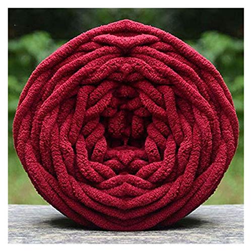 FIDGUBEU Wolle Zum HäKeln,HäKelgarn 100 g/kugig super dick garn weiche polyestergarne große Farn sperrig arm Arming Strick Decke spinngarn Polyester(Wine Red) von FIDGUBEU