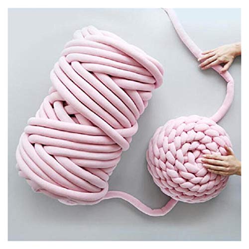 FIDGUBEU Wolle Zum HäKeln,HäKelgarn 1000g / Ball Super Dicke natürliche chunkige Garne DIY sperrige Arm-Roving-Strickdecke Hand Strick-Spin-Garn-DIY-Decke(Pink) von FIDGUBEU