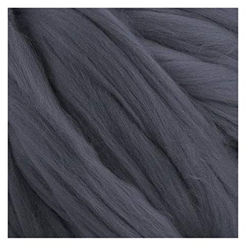 FIDGUBEU Wolle Zum HäKeln,HäKelgarn 1000g / Kugel Dicke klobige Garn Weiche Garn DIY sperrige Arm Roving Strickdecke Hand Strick Spinning Häkeln Hutschal(Dark Grey) von FIDGUBEU