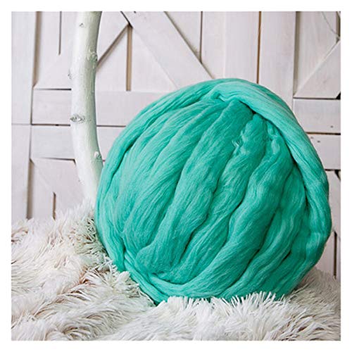 FIDGUBEU Wolle Zum HäKeln,HäKelgarn 1000g / Kugel Dicke klobige Garn Weiche Garn DIY sperrige Arm Roving Strickdecke Hand Strick Spinning Häkeln Hutschal(Green) von FIDGUBEU