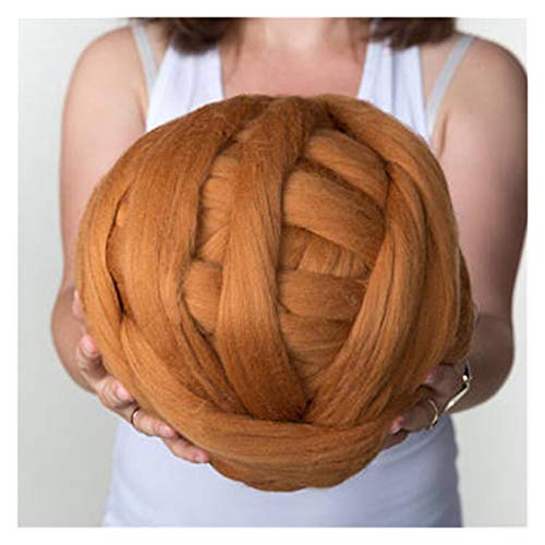 FIDGUBEU Wolle Zum HäKeln,HäKelgarn 1000g / Kugel Dicke klobige Garn Weiche Garn DIY sperrige Arm Roving Strickdecke Hand Strick Spinning Häkeln Hutschal(Khaki) von FIDGUBEU