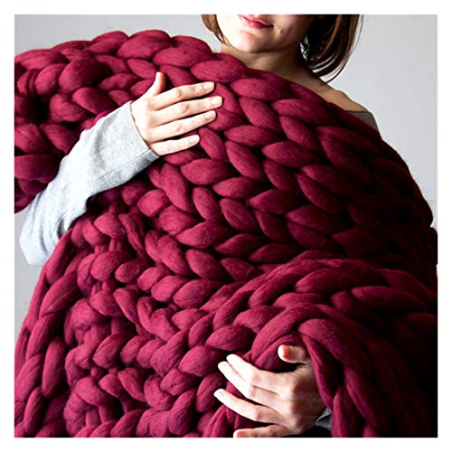 FIDGUBEU Wolle Zum HäKeln,HäKelgarn 1000g / Kugel Dicke klobige Garn Weiche Garn DIY sperrige Arm Roving Strickdecke Hand Strick Spinning Häkeln Hutschal(Wine red) von FIDGUBEU