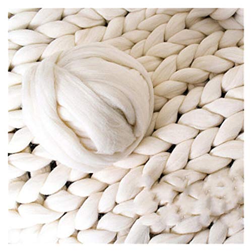 FIDGUBEU Wolle Zum HäKeln,HäKelgarn 1000g / Kugel super Dicke klobige Garn-Filzgarn for Spinning Hand Strick-Spin-Garn-DIY-Decke(White) von FIDGUBEU