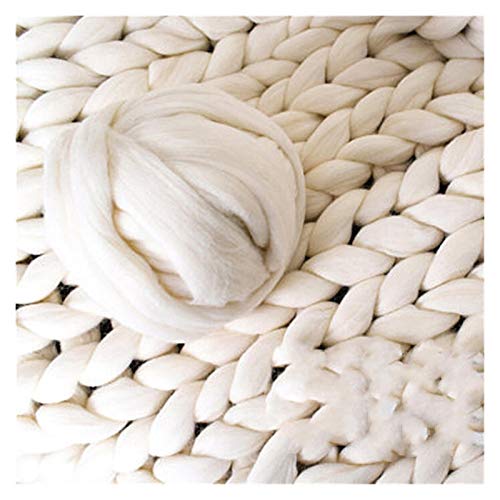 FIDGUBEU Wolle Zum HäKeln,HäKelgarn 1000g / Kugel super Dicke klobige Garn-Filzgarn für Spinning Hand Strick-Spin-Garn-DIY-Decke(White) von FIDGUBEU