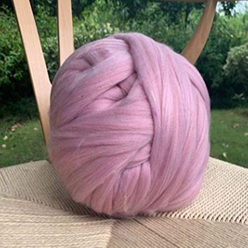 FIDGUBEU Wolle Zum HäKeln,HäKelgarn 1000g / Kugel super Dicker natürlicher klobiger Garnfilz-Roving-Garn für drehende Hand Stricken Spin-Garn-DIY-Deckenversorgung(Purple) von FIDGUBEU