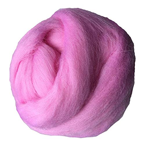 FIDGUBEU Wolle Zum HäKeln,HäKelgarn 1000g / pcs Super Chunky Garn Riesige Roving Spinning für Arm Strickdecken Blitzer Tuch(Cherry Pink) von FIDGUBEU