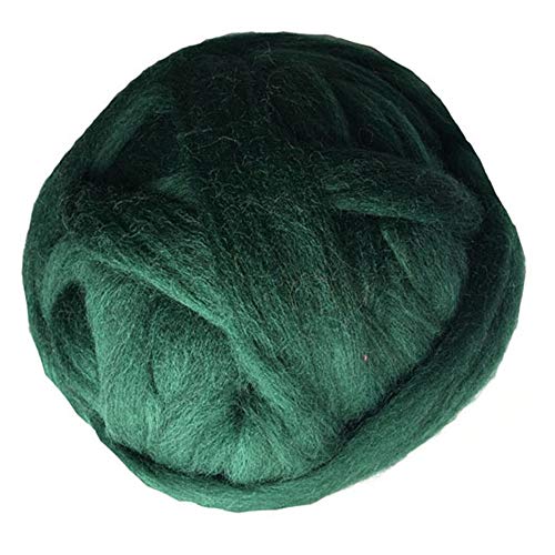 FIDGUBEU Wolle Zum HäKeln,HäKelgarn 1000g / pcs Super Chunky Garn Riesige Roving Spinning für Arm Strickdecken Blitzer Tuch(Dark Green) von FIDGUBEU