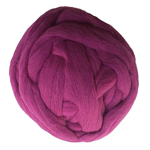 FIDGUBEU Wolle Zum HäKeln,HäKelgarn 1000g / pcs Super Chunky Garn Riesige Roving Spinning für Arm Strickdecken Blitzer Tuch(Dark Purple) von FIDGUBEU