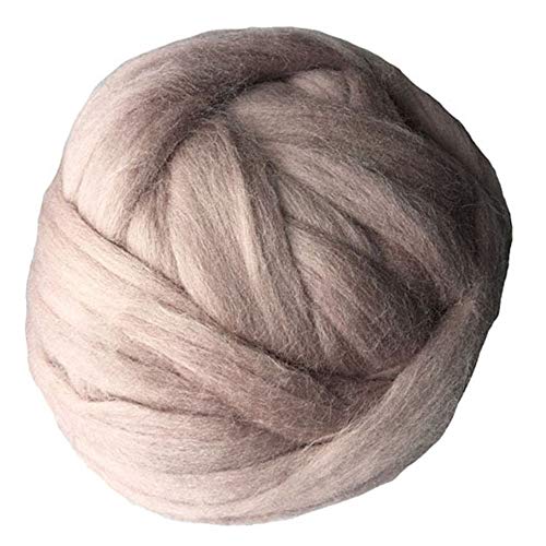 FIDGUBEU Wolle Zum HäKeln,HäKelgarn 1000g / pcs Super Chunky Garn Riesige Roving Spinning für Arm Strickdecken Blitzer Tuch(Khaki) von FIDGUBEU