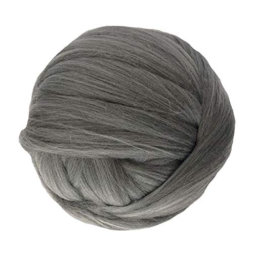 FIDGUBEU Wolle Zum HäKeln,HäKelgarn 1000g 2.2LB / Kugel Super Chunky Garn sperrige Roving-Garn Hand/Arm Strick-Wurf-Decke Garn Home Wand dekoratives Garn(Middle Grey) von FIDGUBEU