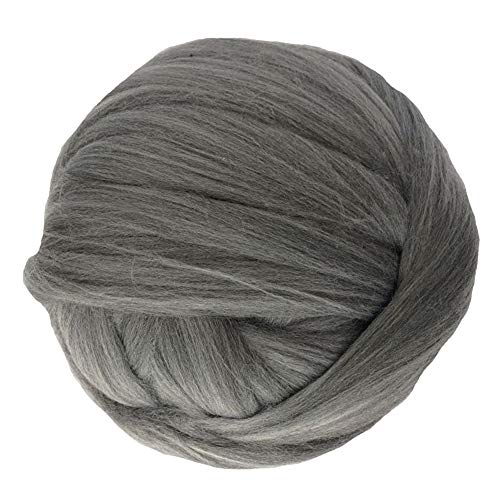 FIDGUBEU Wolle Zum HäKeln,HäKelgarn 1000g 2.2LB / Kugel Super Chunky Garn sperrige Roving-Garn Hand/Arm Strick-Wurf-Decke Garn Home Wand dekoratives Garn(Middle Grey) von FIDGUBEU