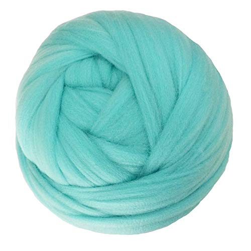 FIDGUBEU Wolle Zum HäKeln,HäKelgarn 1000g 2.2LB / Kugel Super Chunky Garn sperrige Roving-Garn Hand/Arm Strick-Wurf-Decke Garn Home Wand dekoratives Garn(Mint) von FIDGUBEU