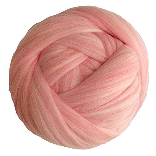 FIDGUBEU Wolle Zum HäKeln,HäKelgarn 1000g 2.2LB / Kugel Super Chunky Garn sperrige Roving-Garn Hand/Arm Strick-Wurf-Decke Garn Home Wand dekoratives Garn(Pink) von FIDGUBEU