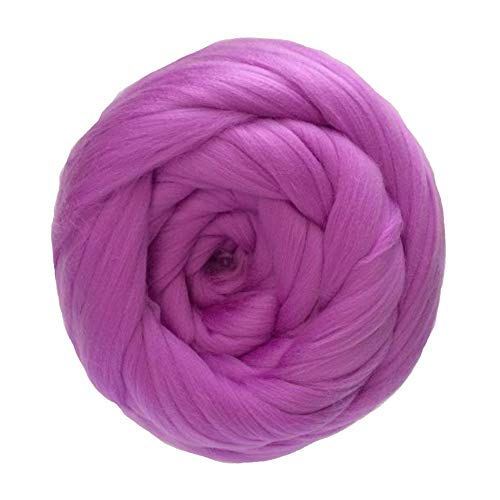 FIDGUBEU Wolle Zum HäKeln,HäKelgarn 1000g 2.2LB / Kugel Super Chunky Garn sperrige Roving-Garn Hand/Arm Strick-Wurf-Decke Garn Home Wand dekoratives Garn(Purple) von FIDGUBEU